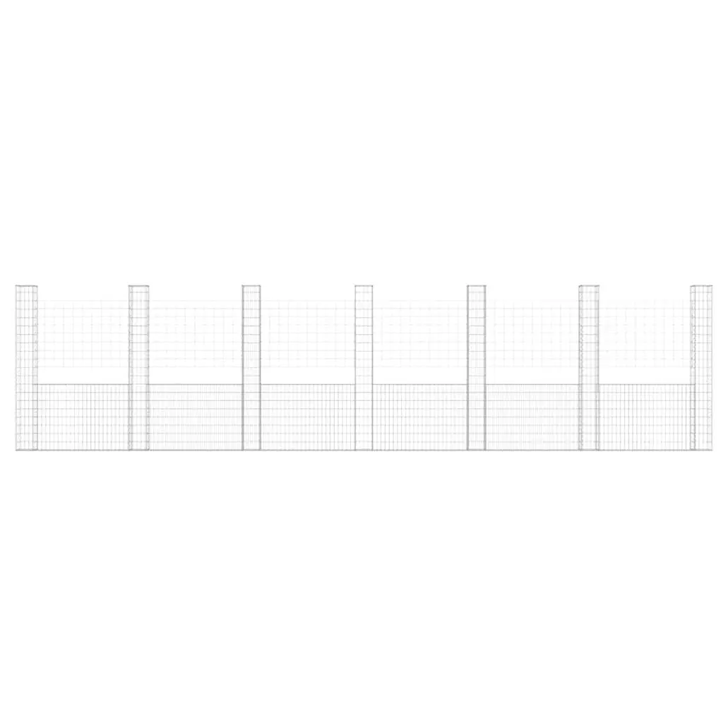 U-Shape Gabion Basket with 7 Posts for Landscape