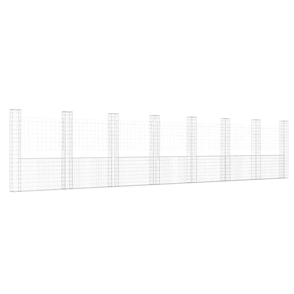 U-Shape Gabion Basket with 8 Posts for Fencing