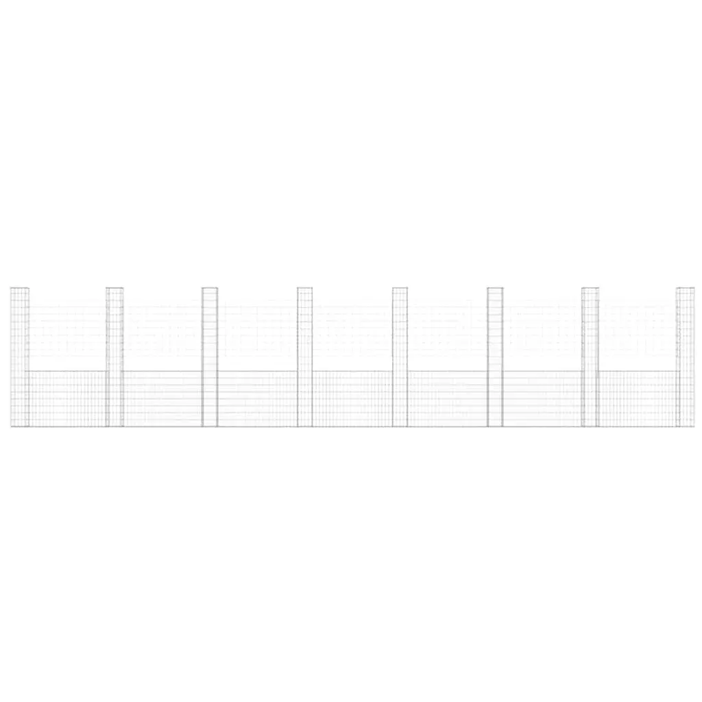 U-Shape Gabion Basket with 8 Posts for Fencing