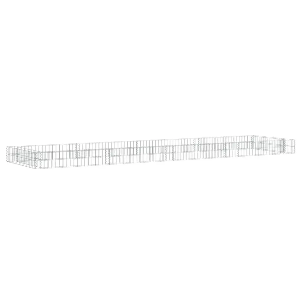 Gabion Raised Bed Galvanised Steel 400x100x20cm Silver