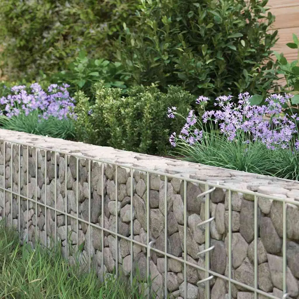 Gabion Raised Bed Galvanised Steel 400x100x20cm Silver