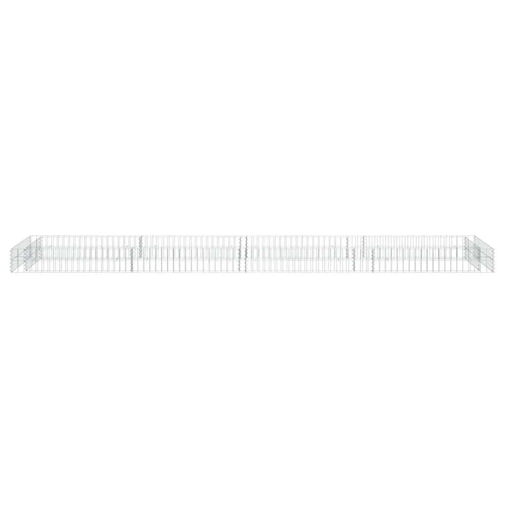 Gabion Raised Bed Galvanised Steel 400x100x20cm Silver