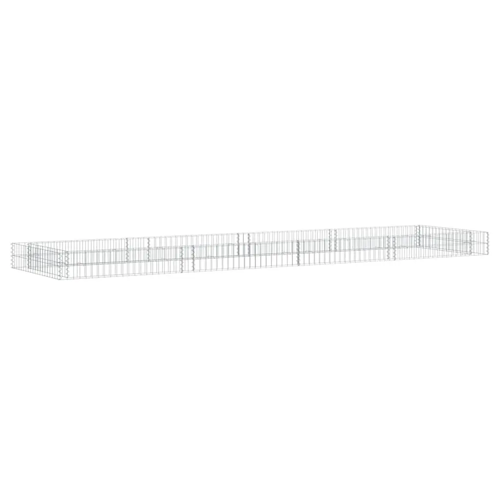 Gabion Raised Bed Galvanised Steel 400x100x20cm Silver