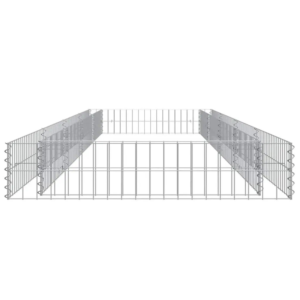 Gabion Raised Bed Galvanised Steel 400x100x20cm Silver