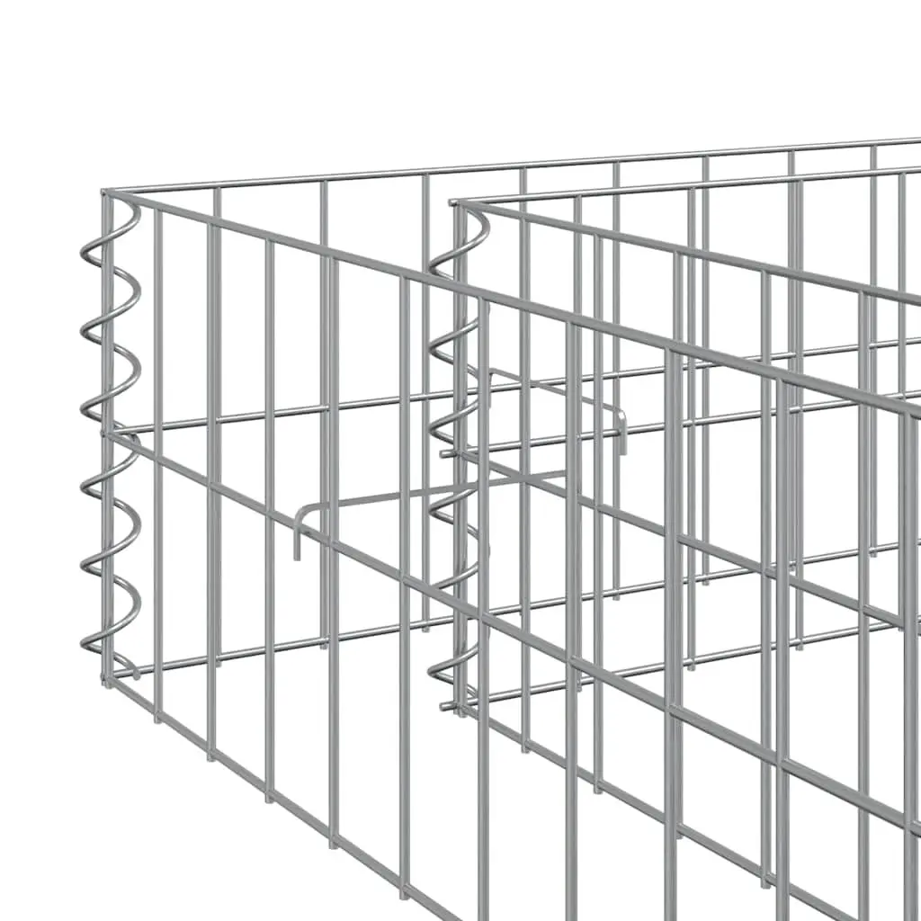 Gabion Raised Bed Galvanised Steel 400x100x20cm Silver