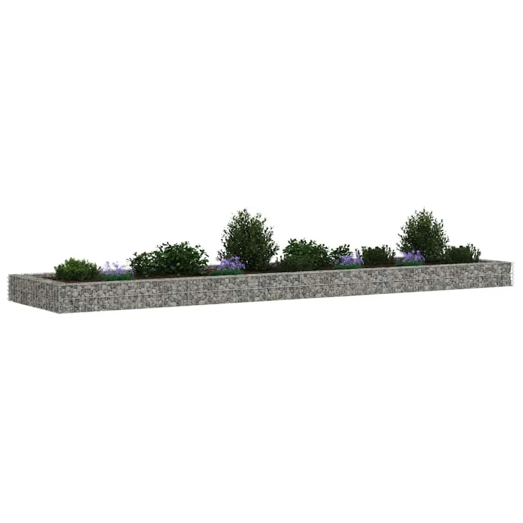 Gabion Raised Bed Galvanised Steel 400x100x20cm Silver