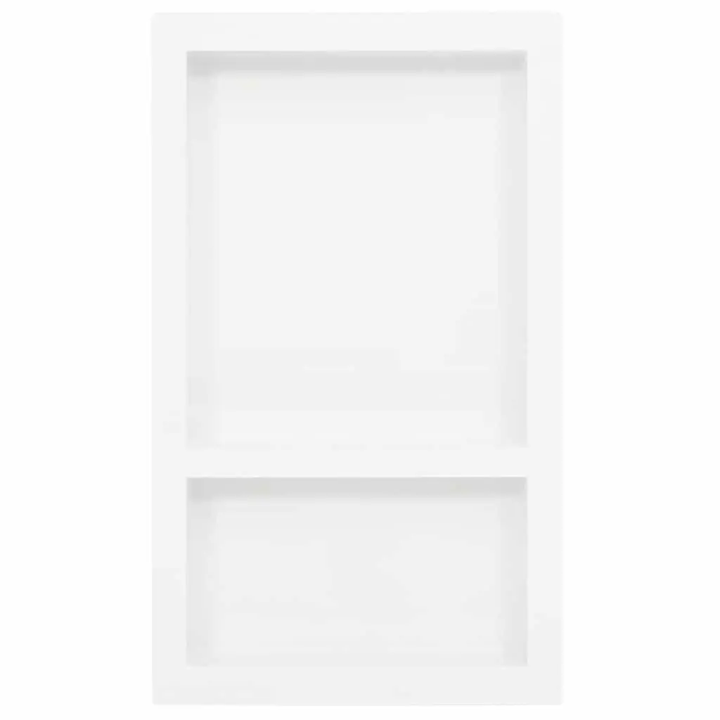 Shower Niche 2 Compartments White Bathroom Storage Wall Mounted Shelf Unit