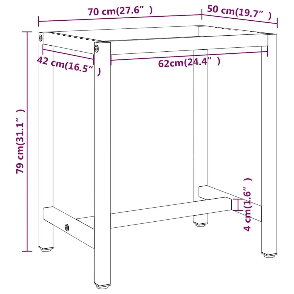 Heavy Duty Metal Work Bench Frame with Matte Finish