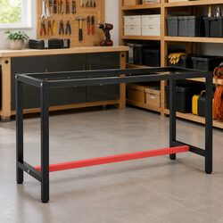 Heavy Duty Metal Work Bench Frame with Matte Black Finish
