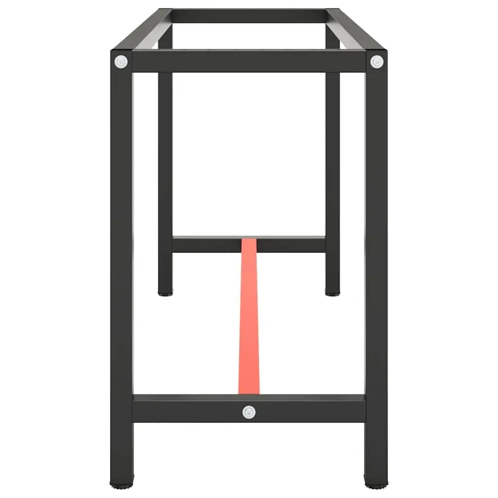 Work Bench Frame Metal 140 x 50 x 79 cm Matte Black