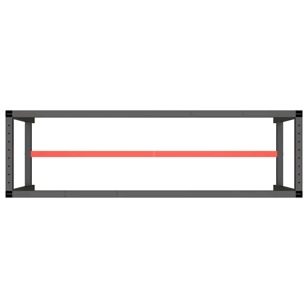 Work Bench Frame Metal Powder Coated Matte Black Red 170x50x79cm