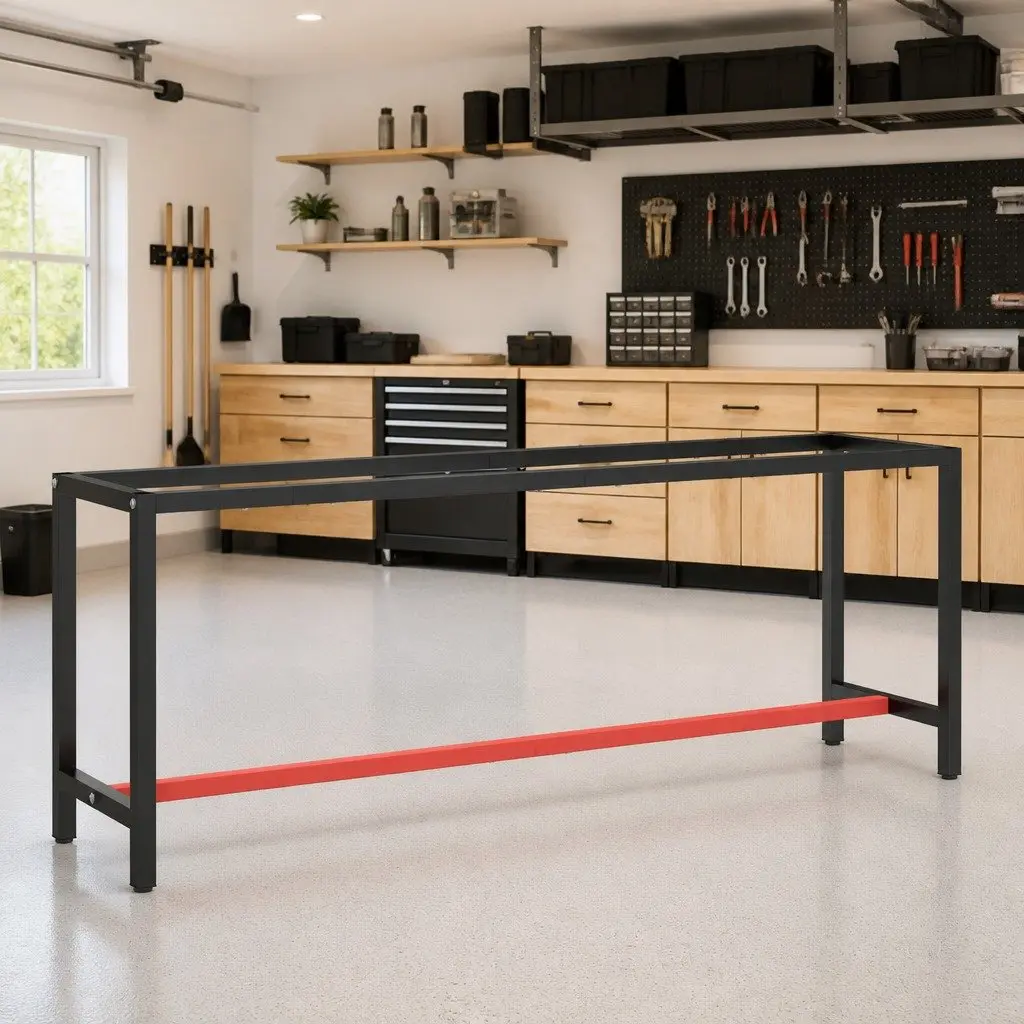 Heavy Duty Metal Work Bench Frame with Reinforced Support