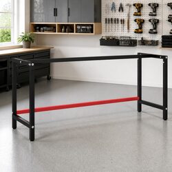 Heavy Duty Metal Work Bench Frame in Matte Black