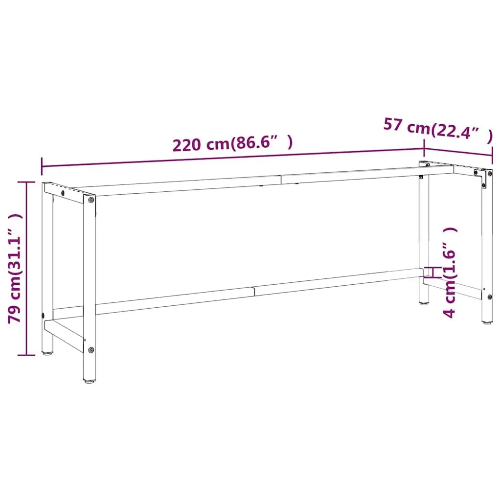 Heavy Duty Metal Work Bench Frame with Reinforced Support