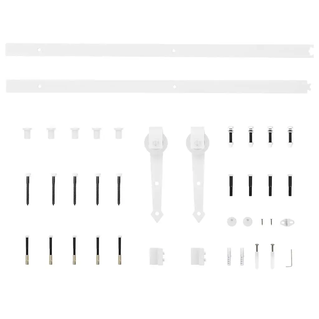 White Barn Door Roller Hardware Kit 200cm