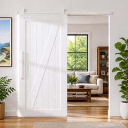 183cm Sliding Door Hardware Kit with Steel White Track