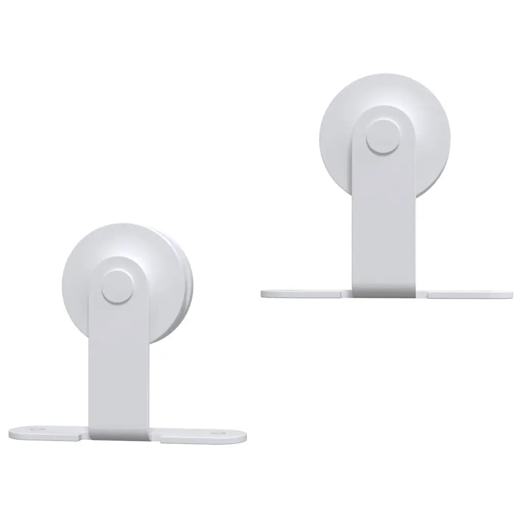 Sliding Door Hardware Kit Powder-coated Steel 200cm White