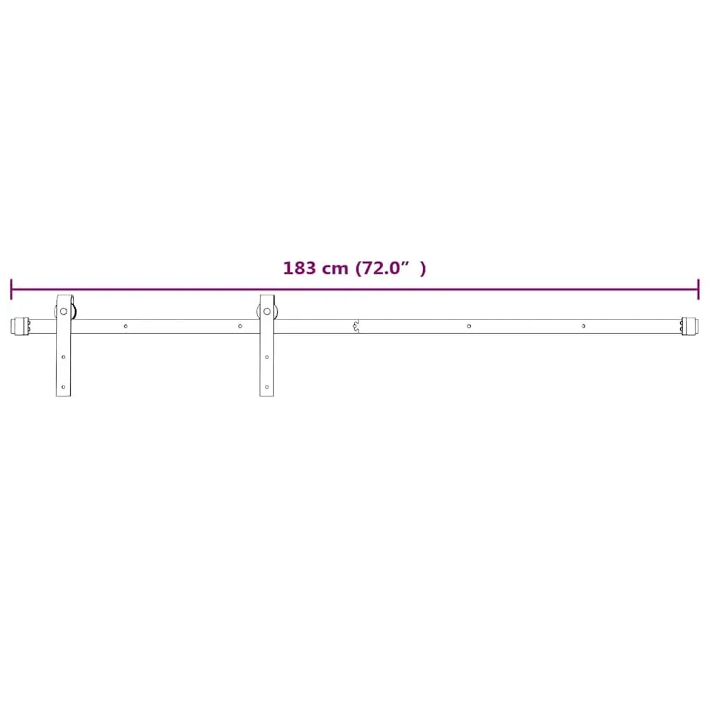 Sliding Door Hardware Kit 183cm Steel Track