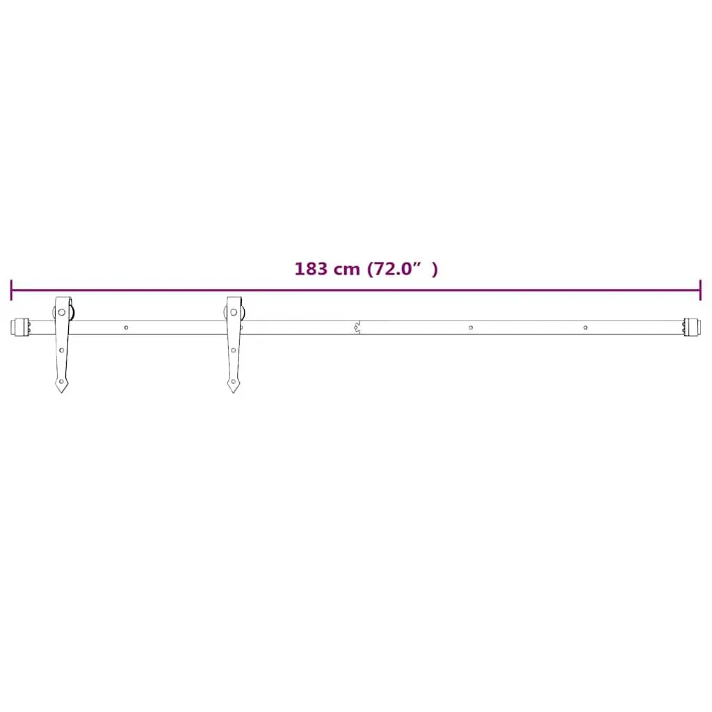 Sliding Door Hardware Kit 183cm Steel Track System