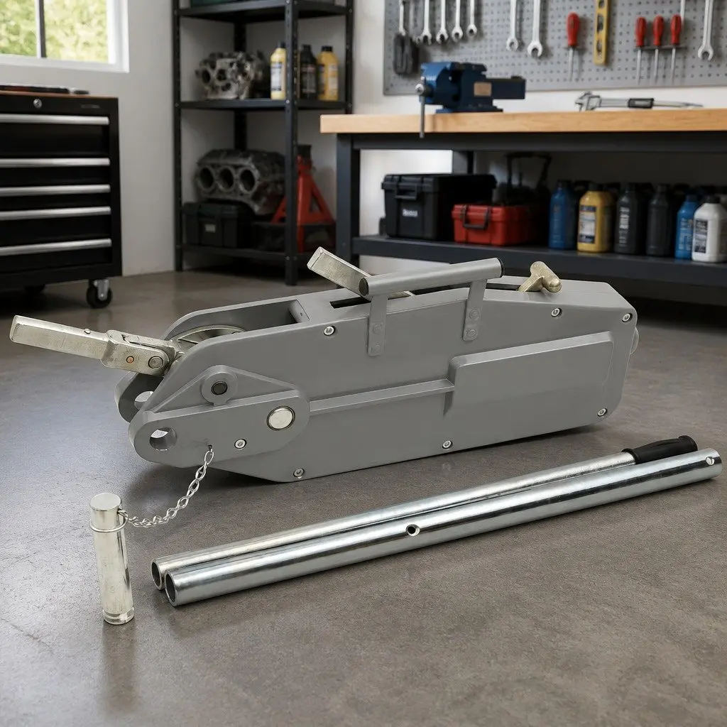 Hand Winch Aluminium 3200kg Portable Manual Pulling Hoist Telescopic Handle