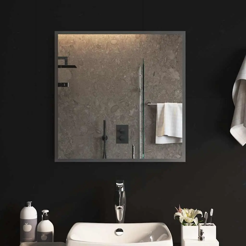 LED Bathroom Mirror 60x60 cm Waterproof USB Interface