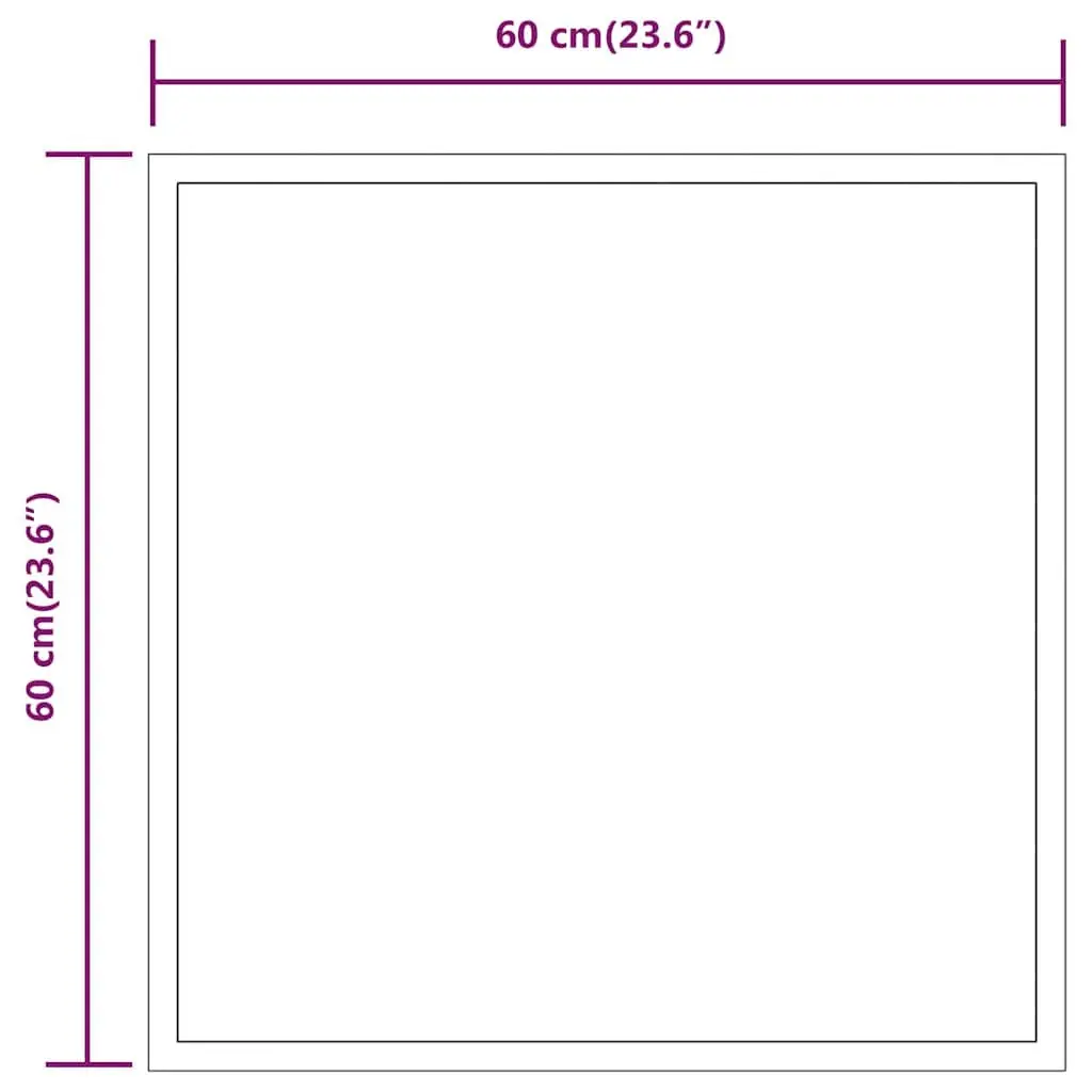 LED Bathroom Mirror 60x60 cm Waterproof USB Interface