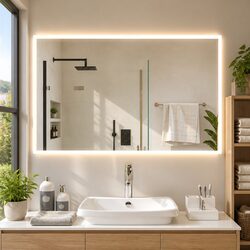 Premium Waterproof LED Bathroom Mirror 100x60 cm