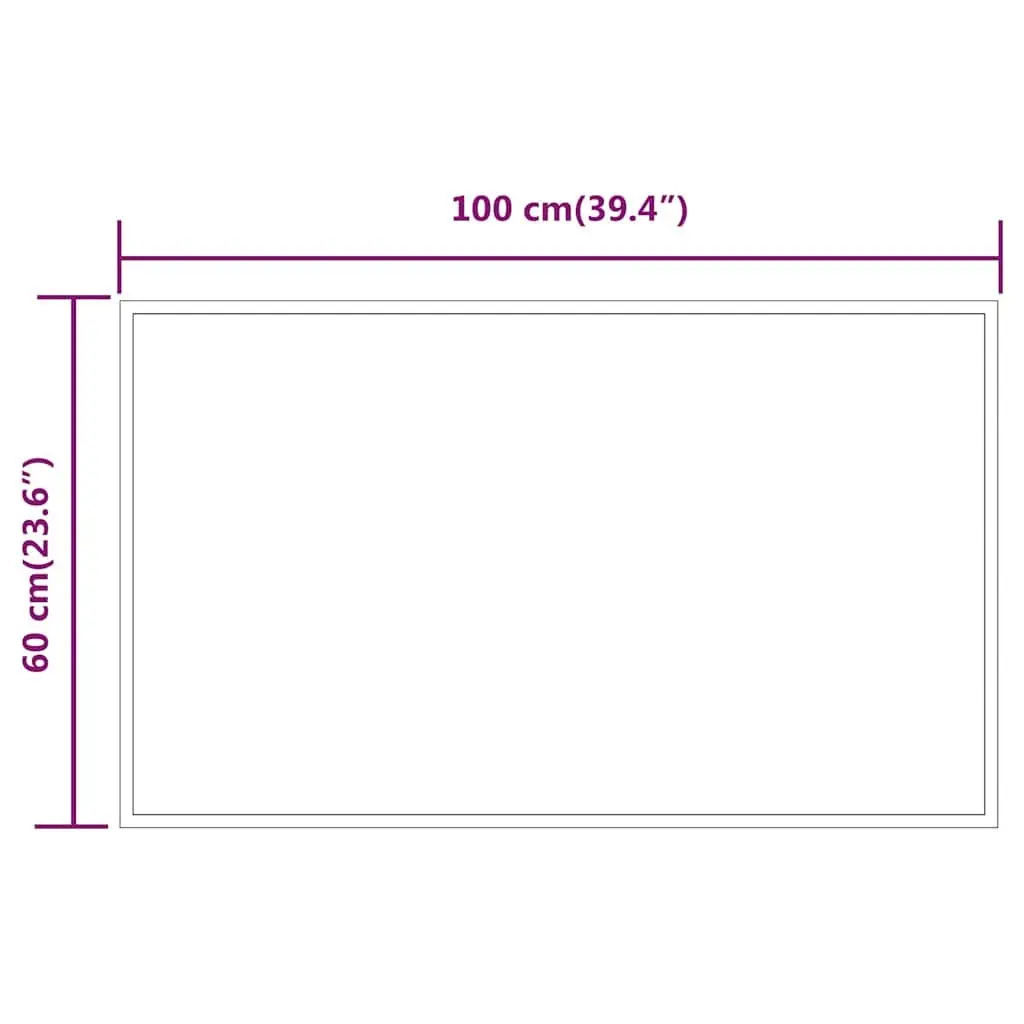 Waterproof LED Bathroom Mirror 100x60 cm