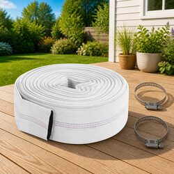 Fire Hose 30m Lay Flat PVC Water Supply Flexible Irrigation Coil Garden Hose