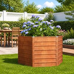 Corten Steel Hexagon Garden Raised Bed for Plants
