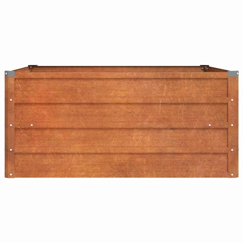 Garden Raised Bed Planter Corten Steel 100x100x45cm Brown