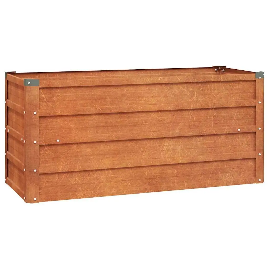 Garden Raised Bed Corten Steel 100x40x45cm Brown Outdoor Planter Box for Vegetables Herbs