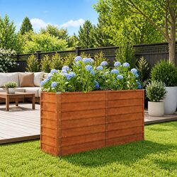 Garden Raised Bed Planter Corten Steel Weathering Brown 160x40x77 cm