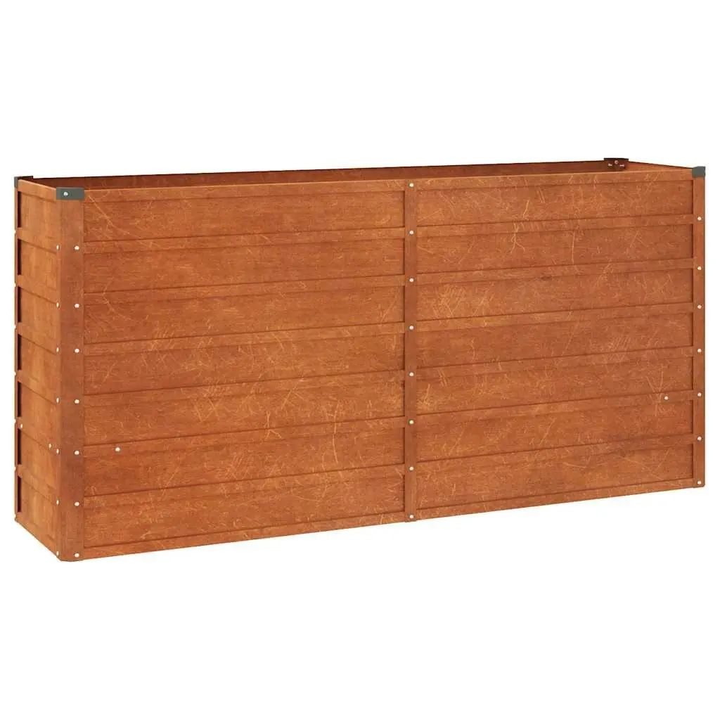 Garden Raised Bed Planter Corten Steel Weathering Brown 160x40x77 cm