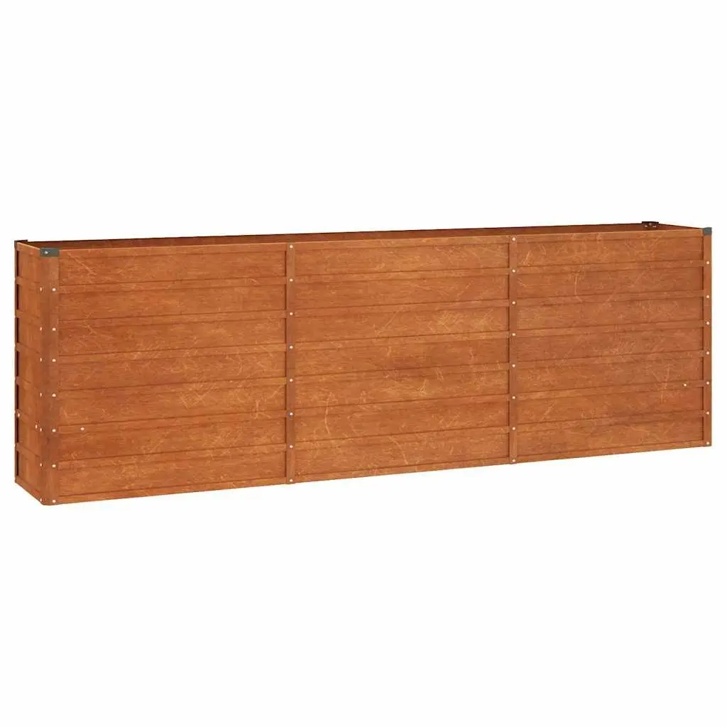 Garden Raised Bed Planter Box Corten Steel 240 x 40 x 77 cm Brown