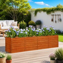 Sturdy Weathering Steel Garden Raised Bed 320x80x77cm