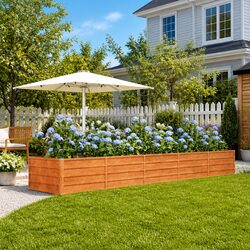 Sturdy Corten Steel Raised Bed Planter 400x80x45cm