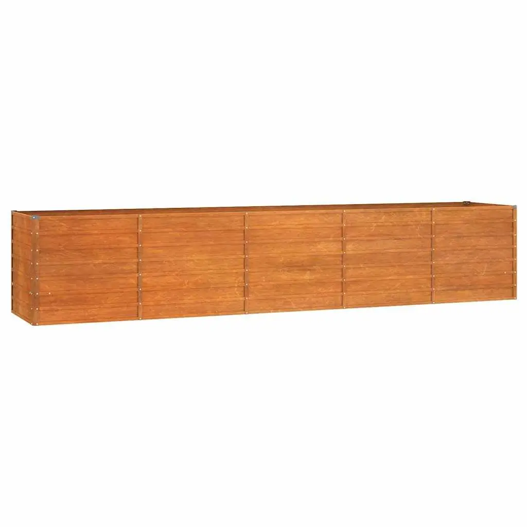 Garden Raised Bed Planter Corten Steel 400x80x77cm Brown
