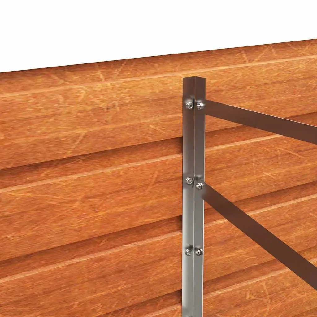 Garden Raised Bed Planter Corten Steel 400x80x77cm Brown