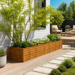 Durable Corten Steel Garden Raised Bed 291x50x36cm