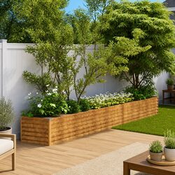Durable Corten Steel Garden Raised Bed 386x50x36 cm