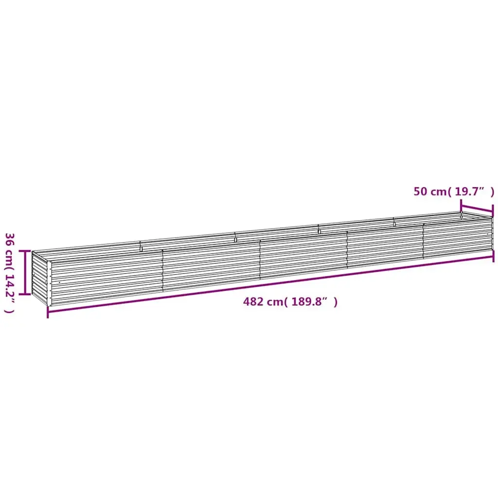 Corten Steel Garden Raised Bed 482x50x36 cm for Planting
