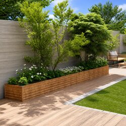 Corten Steel Raised Bed Planter Box 580x50x36 cm