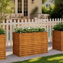 High-Quality Corten Steel Garden Planter 100x50x69 cm