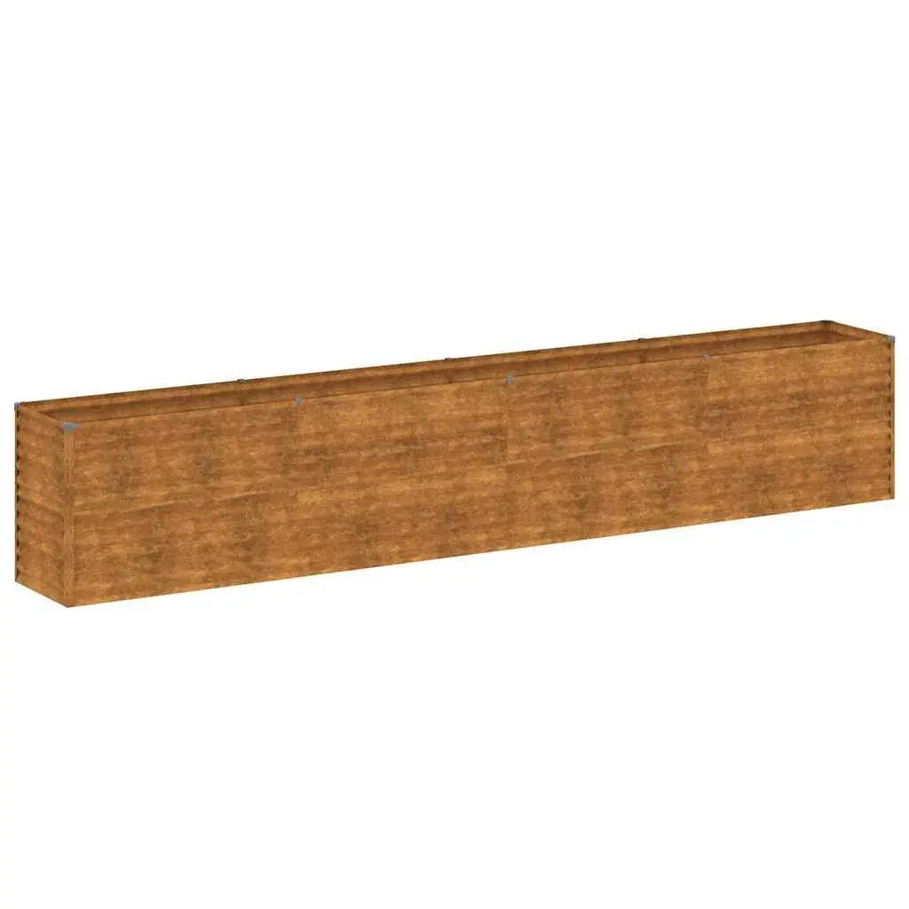 Garden Raised Bed 385x50x69 cm Corten Steel Planter Box Outdoor Garden Bed