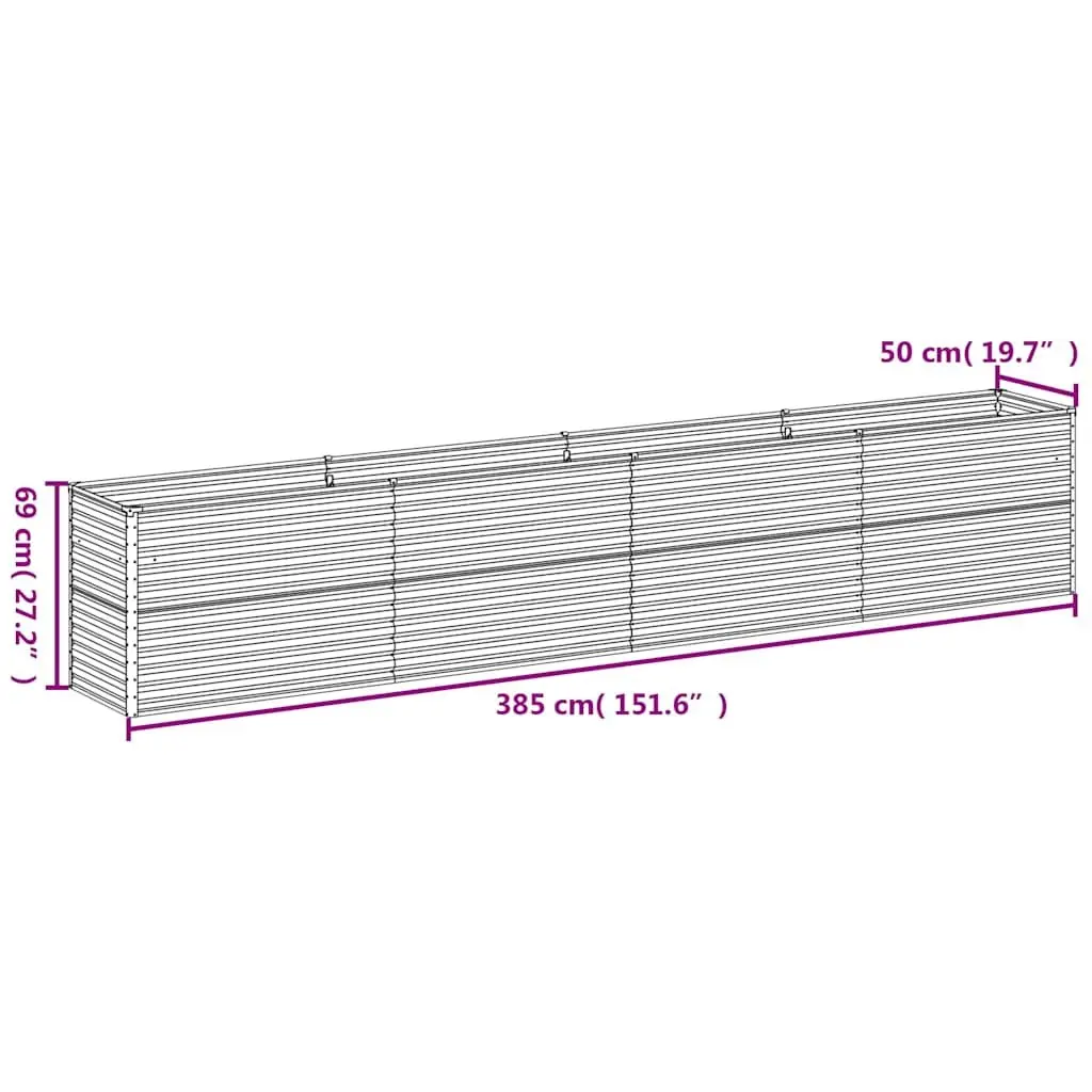 Garden Raised Bed 385x50x69 cm Corten Steel Planter Box Outdoor Garden Bed