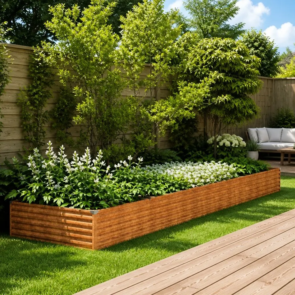 Corten Steel Raised Garden Bed 482x100x36 cm