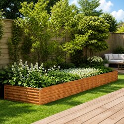 Corten Steel Raised Garden Bed 482x100x36 cm