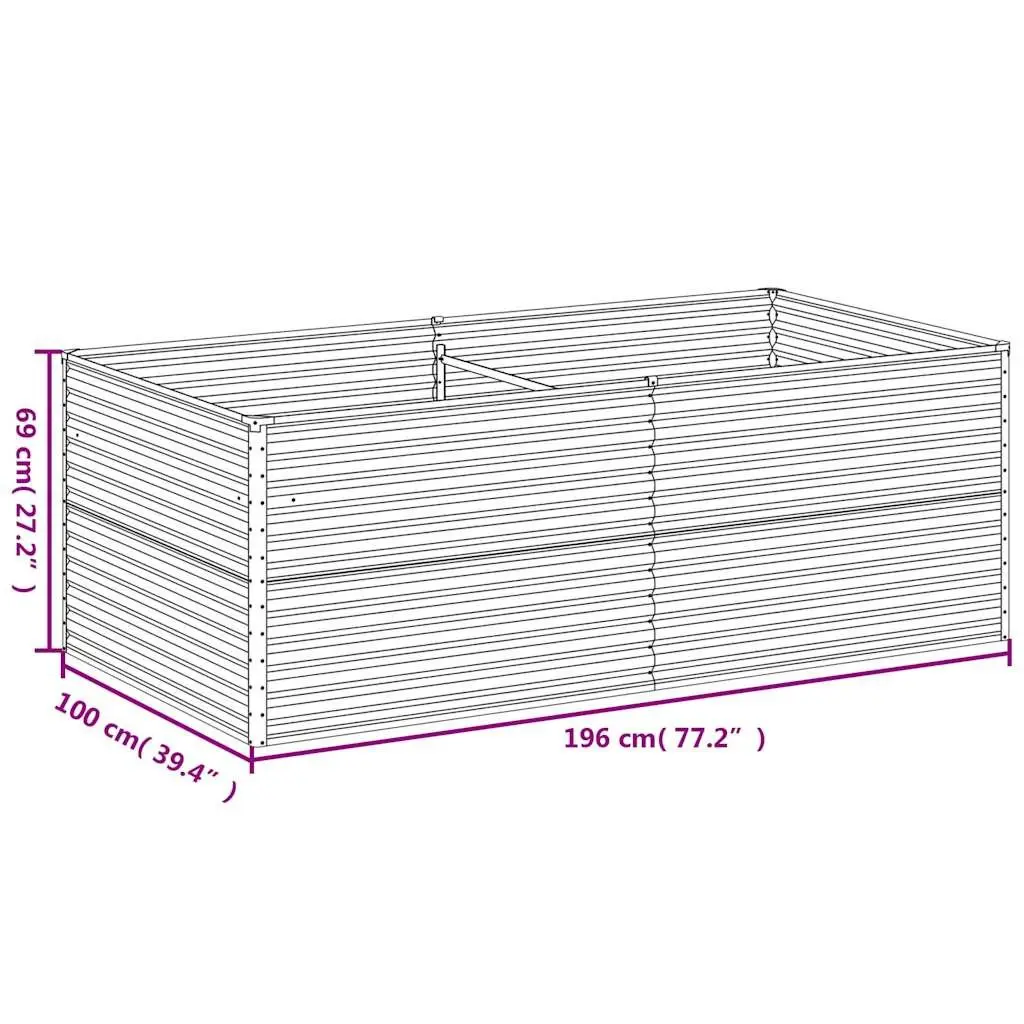 Raised Garden Bed 196x100x69 cm for Vegetables
