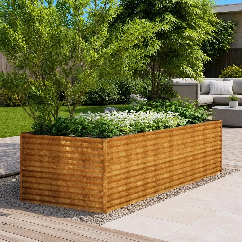 Garden Raised Bed Planter Corten Steel 290x100x69 cm Brown
